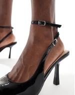 Salado sling back kitten heels in  black