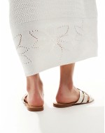 strap detail flat sandal in ecru