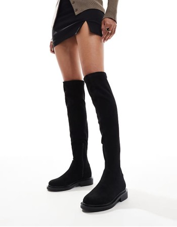 Kaylee smart flat over the knee boots in black