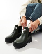 Halton chunky Chelsea wellington boots in olive