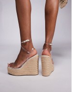 Tamika espadrille wedges in clear